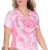 Women's Reform Ombre Tie Dye Hearts Print Scrub Top 1 Women's Reform Ombre Tie Dye Hearts Print Scrub Top -Medical Nurse Clothing Shop 1 ko 370plm printtdh 650