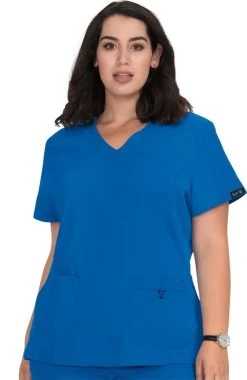 Women's Katie Mock Wrap Solid Scrub Top
