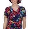 Clearance Women's Leslie Multi Cheetah Print Scrub Top -Medical Nurse Clothing Shop 1 ko 384pr printclearancemch 650