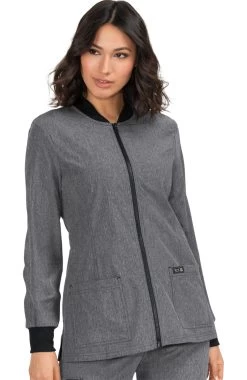 Women's Andrea Zip Front Solid Scrub Jacket