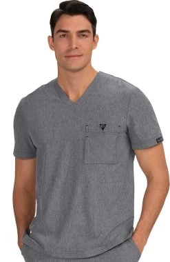 Men's Bryan V-Neck Chest Pocket Solid Scrub Top