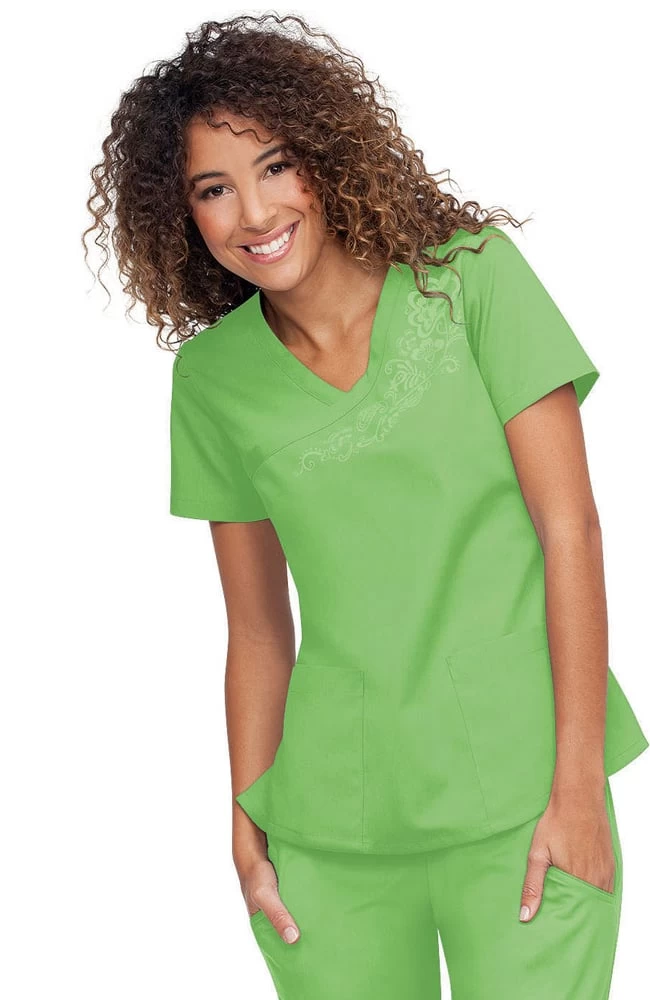 Clearance Women's Malibu Mini Mock Wrap Solid Scrub Top 3 Clearance Women's Malibu Mini Mock Wrap Solid Scrub Top