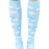 Unisex 15-20 MmHg Lightweight Clouds Print Compression Socks -Medical Nurse Clothing Shop 1 lr 22cn cld 650