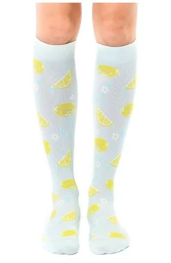 Unisex 15-20 MmHg Lightweight Lemon Print Compression Socks