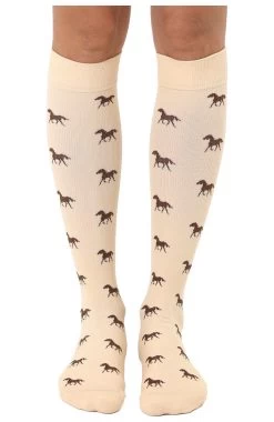 Women's 15-20 MmHg Lightweight Horse Print Compression Socks