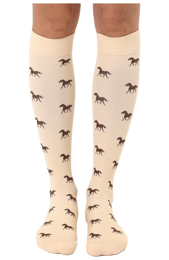 Women's 15-20 MmHg Lightweight Horse Print Compression Socks 3 Women's 15-20 MmHg Lightweight Horse Print Compression Socks