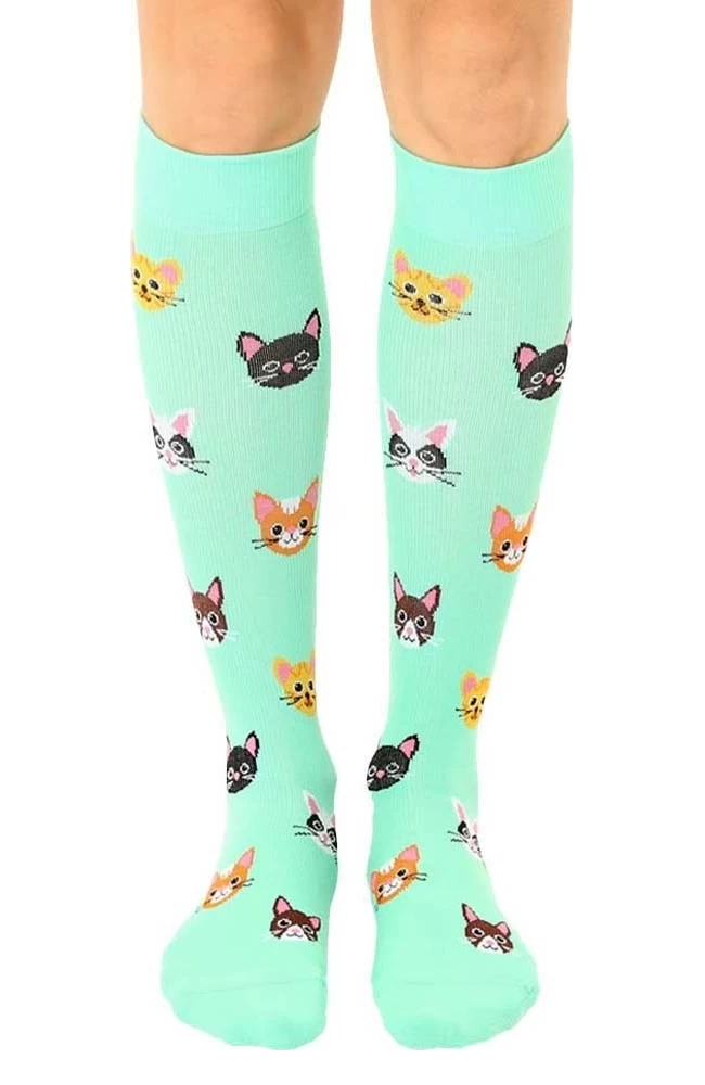 Unisex 15-20 Mmhg Lightweight Cat Print Compression Socks 3 Unisex 15-20 Mmhg Lightweight Cat Print Compression Socks