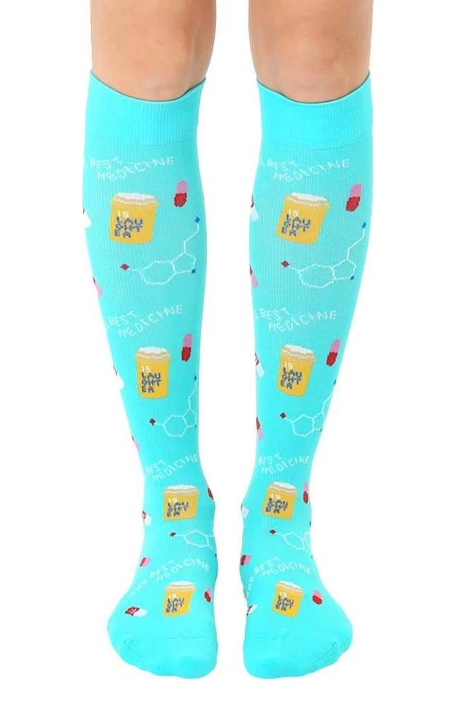 Unisex 15-20 Mmhg Lightweight Nurse Print Compression Socks 3 Unisex 15-20 Mmhg Lightweight Nurse Print Compression Socks