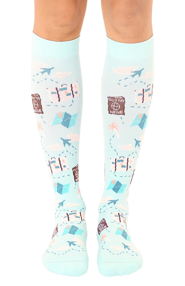 Unisex 15-20 Mmhg Lightweight Travel Print Compression Socks 3 Unisex 15-20 Mmhg Lightweight Travel Print Compression Socks