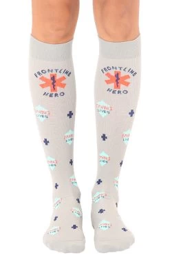 Unisex 15-20 Mmhg Lightweight Frontline Hero Print Compression Socks