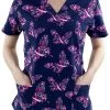 Clearance Women's Graceful Strength Print Scrub Top -Medical Nurse Clothing Shop 1 mv 1767 printclearancegst 650