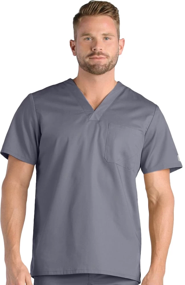 Clearance Men's V-Neck Mesh Panel COOLMAX Solid Scrub Top 3 Clearance Men's V-Neck Mesh Panel COOLMAX Solid Scrub Top