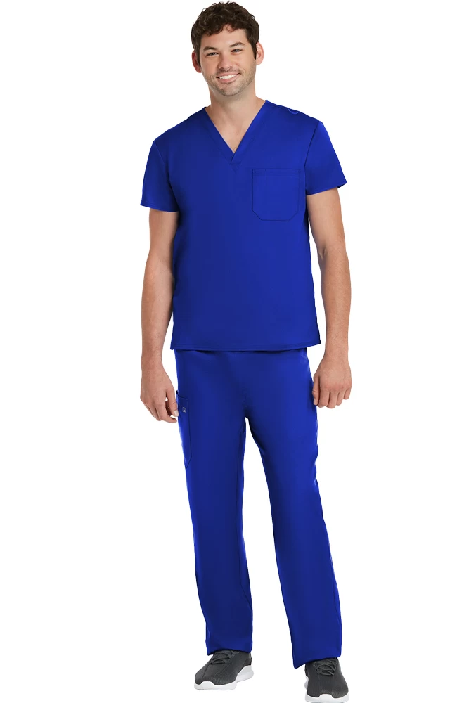 Clearance Unisex Solid Scrub Top & Tapered Scrub Pant Set 3 Clearance Unisex Solid Scrub Top & Tapered Scrub Pant Set