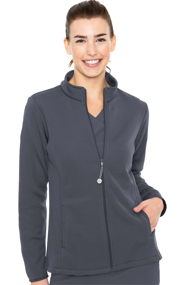 Women's Med Tech Zip Front Solid Scrub Jacket 3 Women's Med Tech Zip Front Solid Scrub Jacket