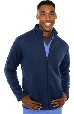 Men's Med Tech Zip Up Solid Scrub Jacket