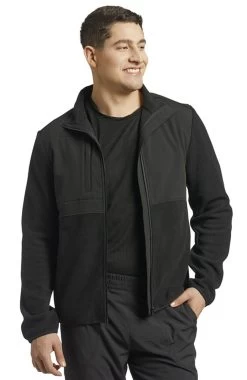 Men's Polar Fleece Warm Up Solid Scrub Jacket