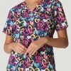 Women's V-Neck All You Need Is Luv Print Scrub Top 2 Women's V-Neck All You Need Is Luv Print Scrub Top -Medical Nurse Clothing Shop 1 wc 618 printayn 650