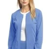 Women's Jewel Neck Zip Front Scrub Jacket 1 Women's Jewel Neck Zip Front Scrub Jacket -Medical Nurse Clothing Shop 1 wc 945 650