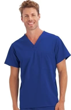 Clearance Unisex 1 Pocket Tri Blend Solid Scrub Top