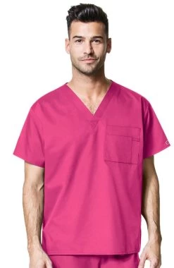 Clearance Unisex V-Neck Solid Scrub Top