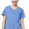 Women's Short Sleeve Snap Scrub Jacket -Medical Nurse Clothing Shop 1 wk 200 650