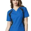 Clearance Women's Lima Knit Panel Solid Scrub Top -Medical Nurse Clothing Shop 1 wk 6096 clearanceryl 650