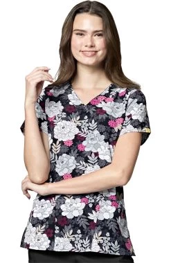 Clearance Women's Parlour Floral Print Scrub Top