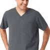 Clearance Men's Knit Panel Solid Scrub Top -Medical Nurse Clothing Shop 1 wk 6429 clearance 650