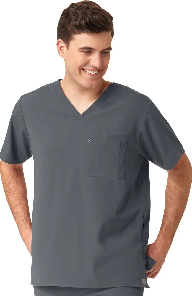 Clearance Men's Knit Panel Solid Scrub Top 3 Clearance Men's Knit Panel Solid Scrub Top