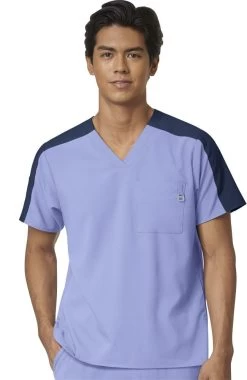 Clearance Men's Colorblock Scrub Top
