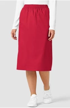 Women's Elastic Waist Cargo Scrub Skirt