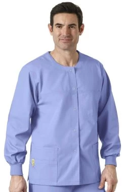 Clearance Unisex Delta Snap Front Solid Scrub Jacket