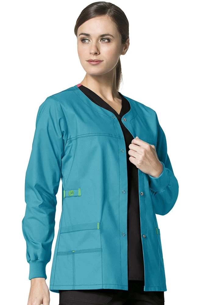 Clearance Women's Constance Snap Front Solid Scrub Jacket 3 Clearance Women's Constance Snap Front Solid Scrub Jacket