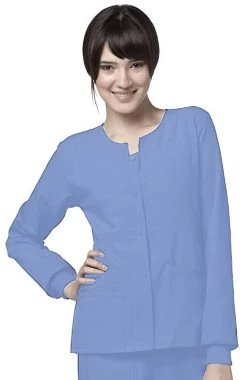 Clearance Women's Button Front Solid Scrub Jacket