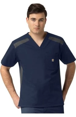 Carhartt Clearance Men's 2-Tone 6 Pocket Solid Scrub Top