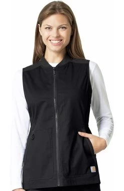 Carhartt Clearance Women's Zip Front Utility Solid Scrub Vest