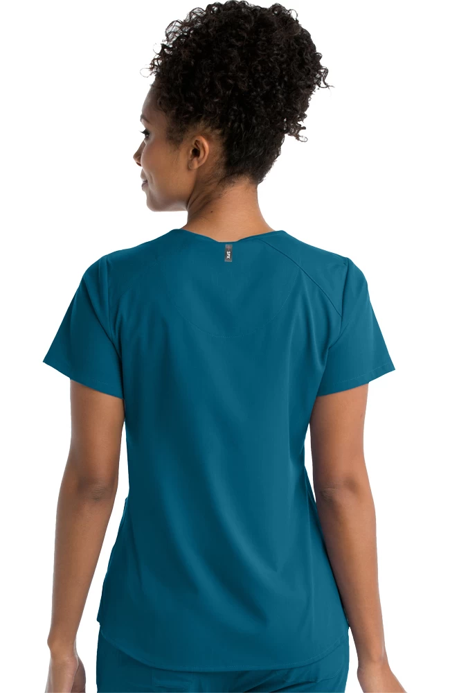 Women's Solid Scrub Top & Track Cargo Scrub Pant 4 Women's Solid Scrub Top & Track Cargo Scrub Pant - Image 2