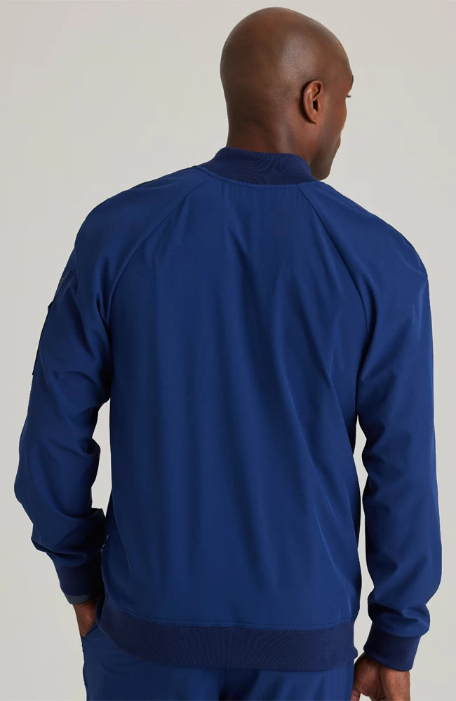 Men's Warm-Up Bomber Solid Scrub Jacket 4 Men's Warm-Up Bomber Solid Scrub Jacket - Image 2