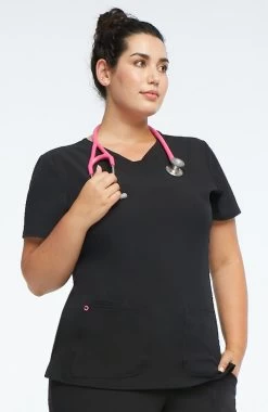 Women's Pitter-Pat V-Neck Solid Scrub Top -Medical Nurse Clothing Shop 2 ck 20710 650