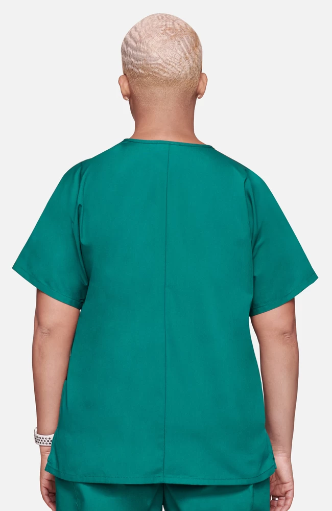 Women's V-Neck Solid Scrub Top & Elastic Waistband Cargo Scrub 4 Women's V-Neck Solid Scrub Top & Elastic Waistband Cargo Scrub - Image 2