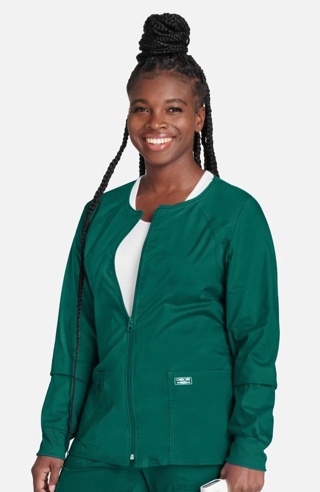 Women's Warm Up Solid Scrub Jacket 4 Women's Warm Up Solid Scrub Jacket - Image 2