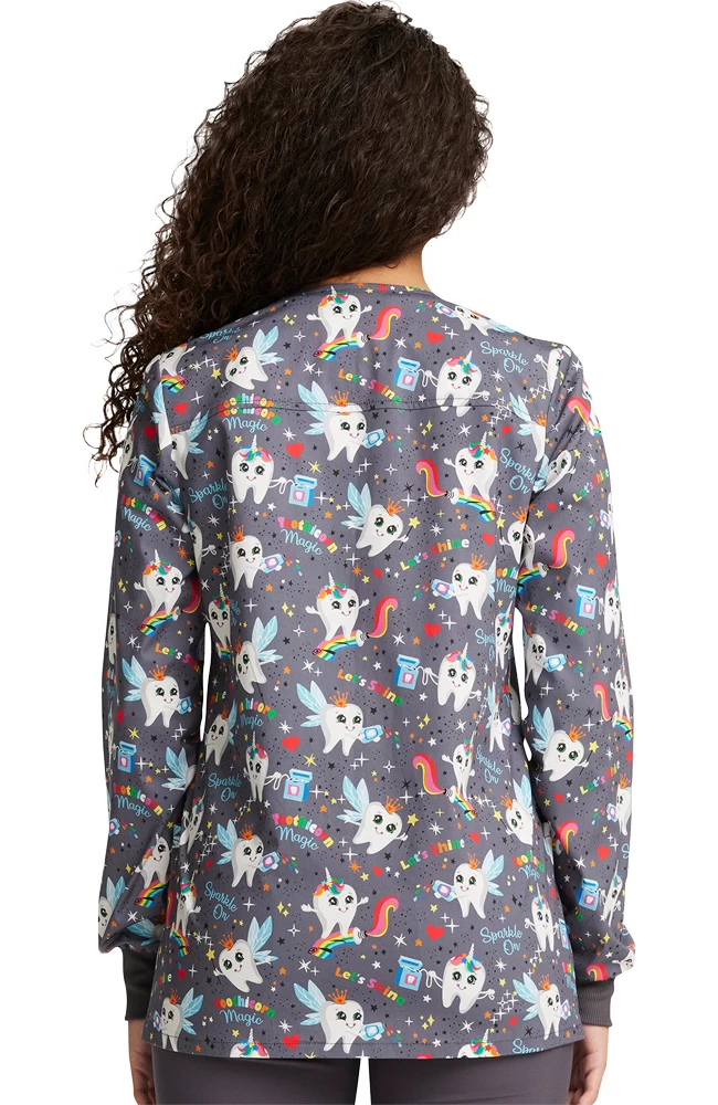 Cherokee Clearance Women's Warm Up Toothicorn Magic Print Jacket 4 Cherokee Clearance Women's Warm Up Toothicorn Magic Print Jacket - Image 2