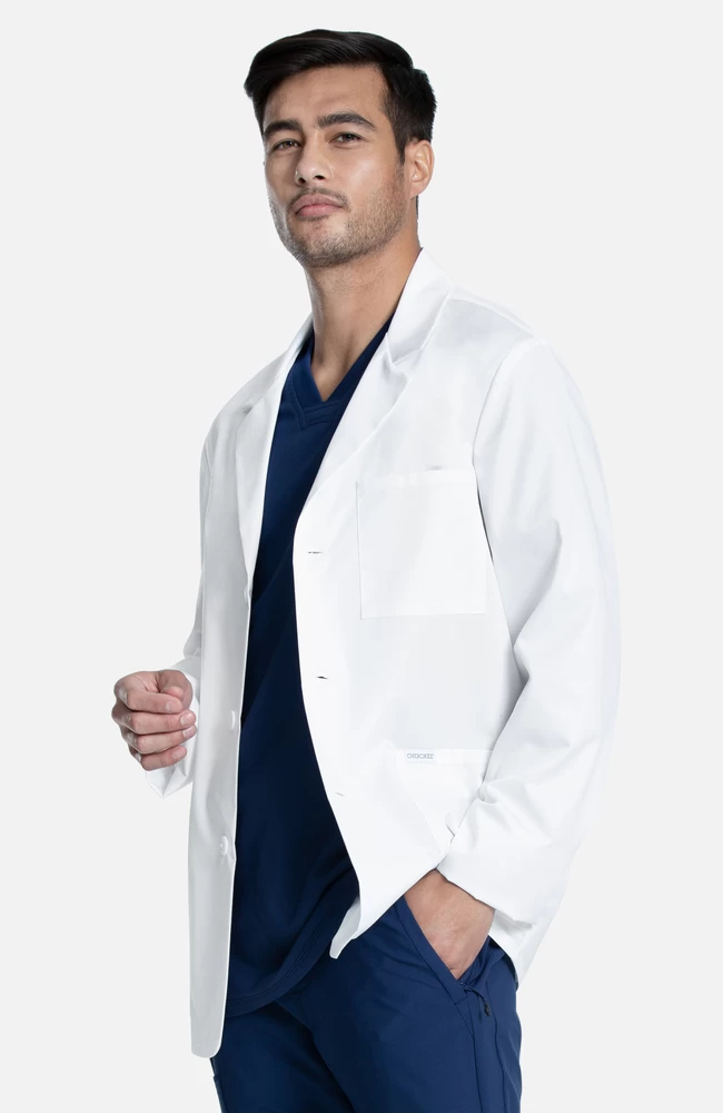 Cherokee Men's Notched Consultation Lab Coat 4 Cherokee Men's Notched Consultation Lab Coat - Image 2