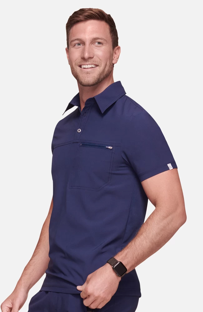 Cherokee Men's Zip Polo Shirt 4 Cherokee Men's Zip Polo Shirt - Image 2