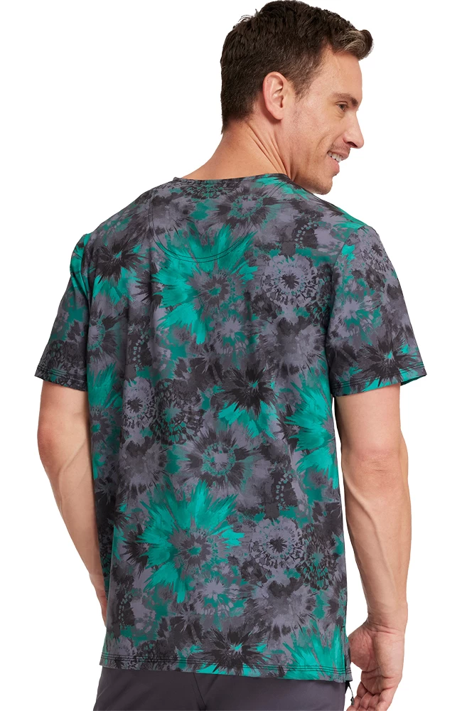 Cherokee Men's Texture Burst Print Scrub Top 4 Cherokee Men's Texture Burst Print Scrub Top - Image 2