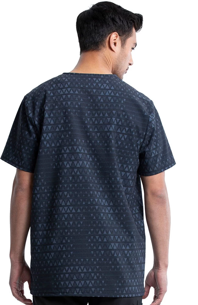 Cherokee Clearance Men's Tri It Out Print Scrub Top 4 Cherokee Clearance Men's Tri It Out Print Scrub Top - Image 2