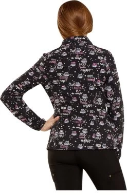 Clearance Women's Zip Front Warm-Up Owl Print Scrub Jacket 6 Clearance Women's Zip Front Warm-Up Owl Print Scrub Jacket -Medical Nurse Clothing Shop 2 ck hs301 printclearance 650 2