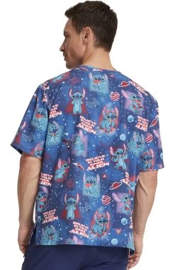 Cherokee Women's Inner Alien Print Scrub Top -Medical Nurse Clothing Shop 2 ck tf701 print 650