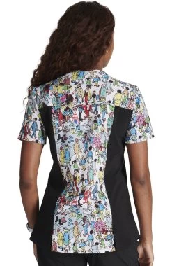 Cherokee Women's Where's Waldo? Print Scrub Top 10 Cherokee Women's Where's Waldo? Print Scrub Top -Medical Nurse Clothing Shop 2 ck tf764 print 650