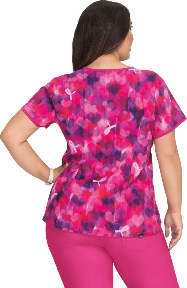 Clearance Lite Women's Eve Blurry Hearts Print Scrub Top 4 Clearance Lite Women's Eve Blurry Hearts Print Scrub Top - Image 2